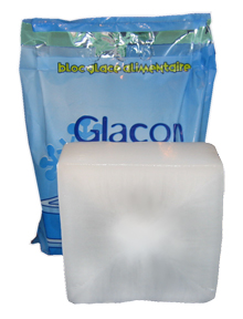 Glace en bloc de 2 kg alimentaire pour glaci&egrave;res