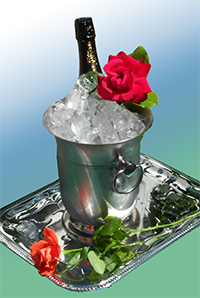 glace champagne seau &agrave; glace glacons