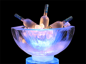 seau à champagne vasque en glace pour evenement